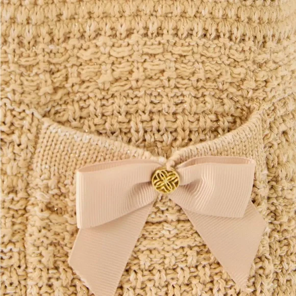 Lilly Pulitzer Rhysa Sweater Dress Cream Knit Mini Dress with Bow Details - Picture 15 of 16